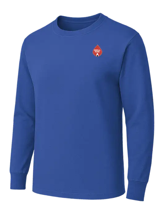 Dark Royal Heavyweight Long Sleeve 6.1 oz T-Shirt w/Neill Gas Logo
