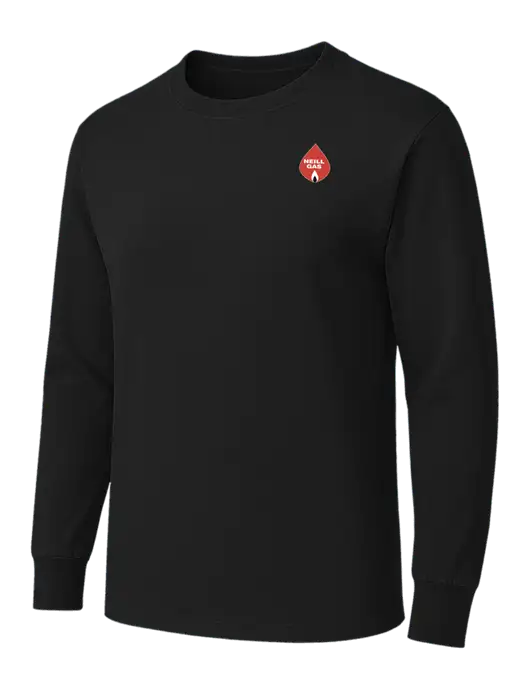 Black Heavyweight Long Sleeve 6.1 oz T-Shirt w/Neill Gas Logo