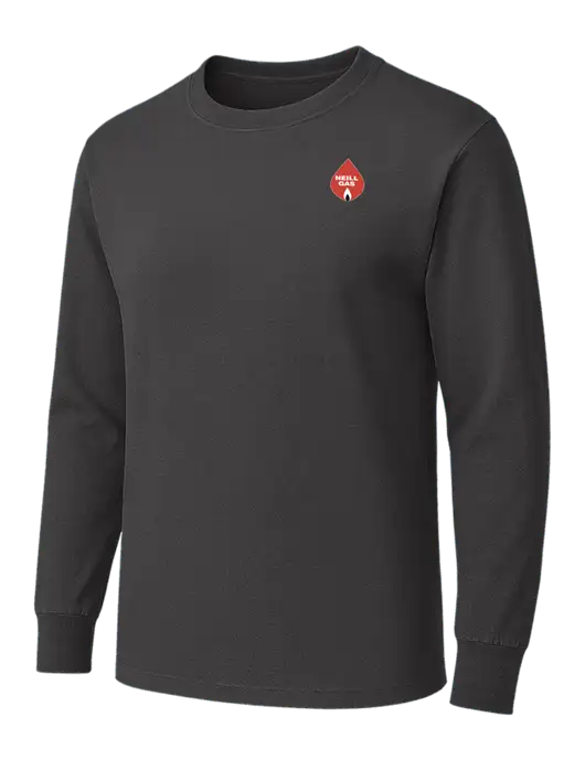 Charcoal Heavyweight Long Sleeve 6.1 oz T-Shirt w/Neill Gas Logo