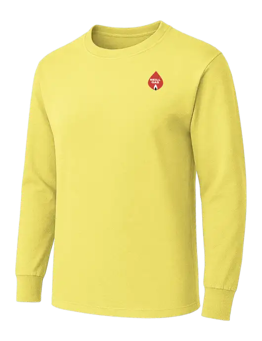 Yellow Heavyweight Long Sleeve 6.1 oz T-Shirt w/Neill Gas Logo