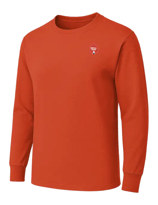 Orange Heavyweight Long Sleeve 6.1 oz T-Shirt w/Neill Gas Logo