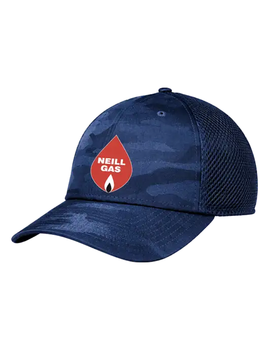 New Era Tonal Dark Royal Camo Stretch Tech Mesh Cap w/Neill Gas Logo