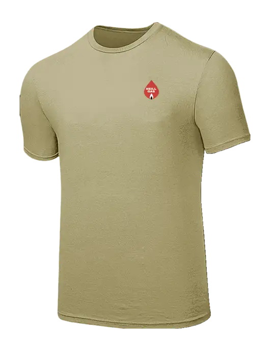 Seriously Soft Tan T-Shirt w/Neill Gas Logo