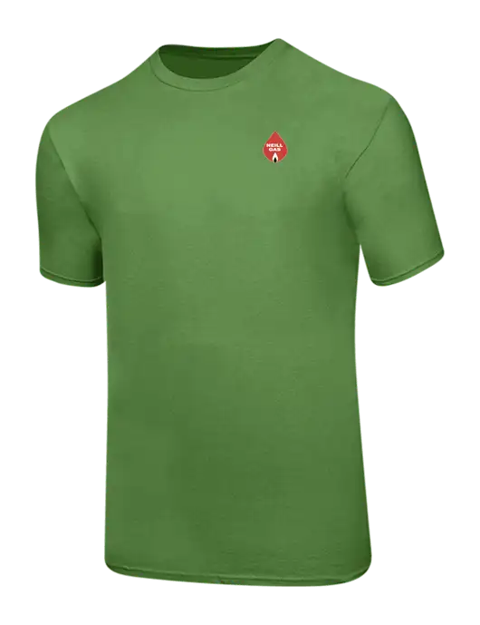 Ring Spun Light Olive 4.5 oz T-Shirt w/Neill Gas Logo