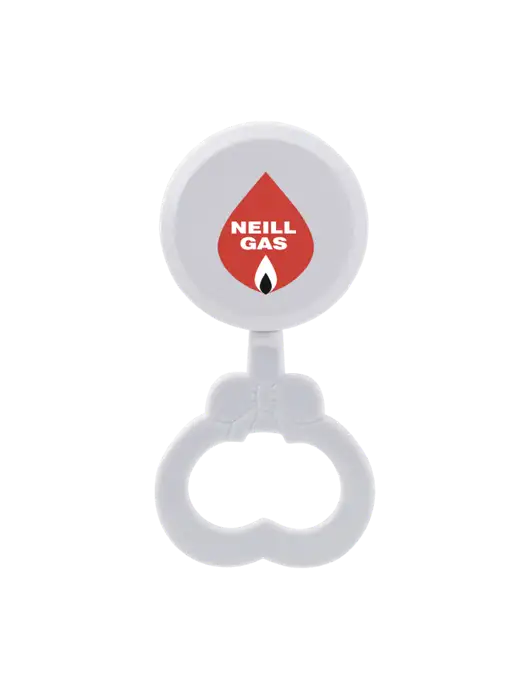 White Baby Rattle w/Neill Gas Logo