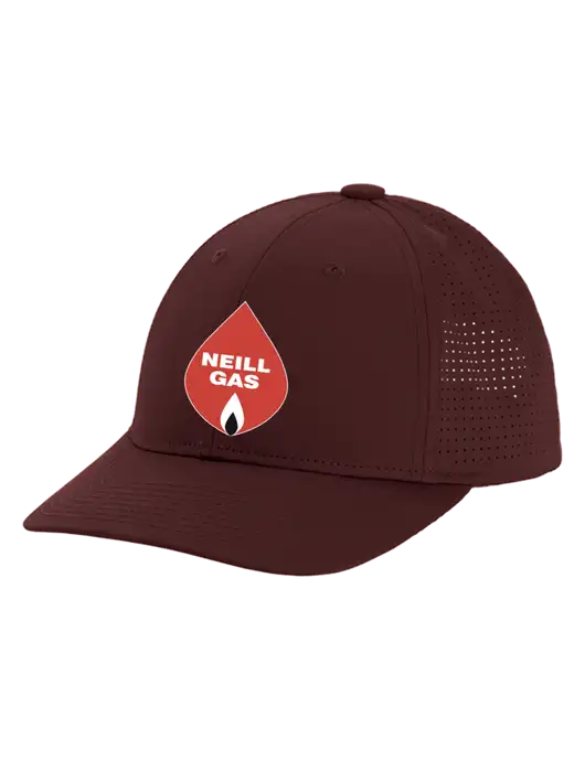 Pro-Cut Structured Snapback with Pinhole Mesh Maroon Cap w/Neill Gas Logo