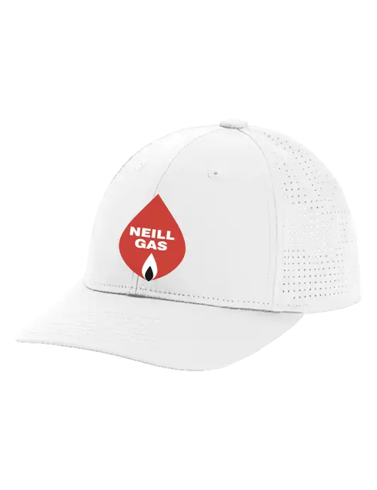 Pro-Cut Structured Snapback with Pinhole Mesh White Cap w/Neill Gas Logo
