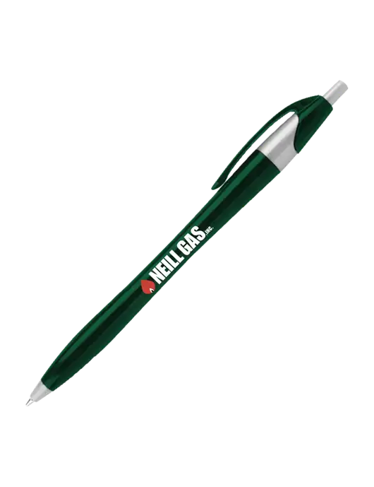 Novella Dark Green/Silver Corporate Pen - Blue Ink w/Neill Gas Logo