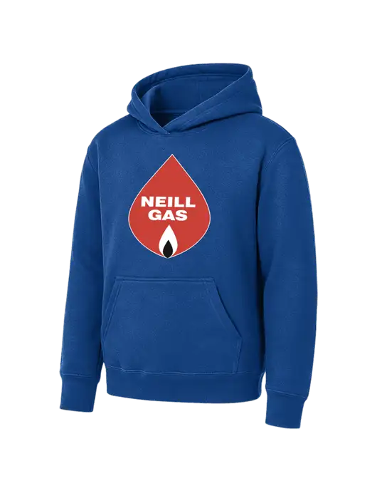 Youth Royal 7.8 oz Pullover Hooded Sweatshirt w/Neill Gas Logo