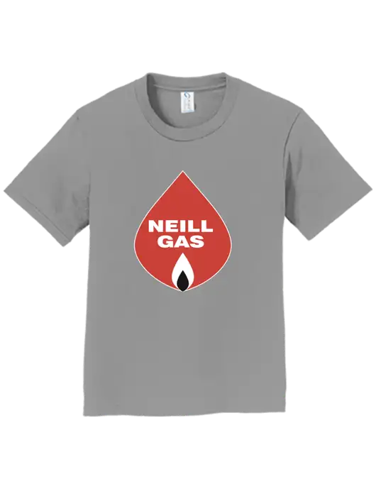 Youth Ring Spun Medium Grey 4.5 oz T-Shirt w/Neill Gas Logo