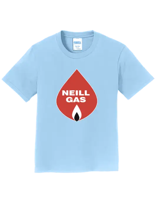 Youth Ring Spun Light Blue 4.5 oz T-Shirt w/Neill Gas Logo