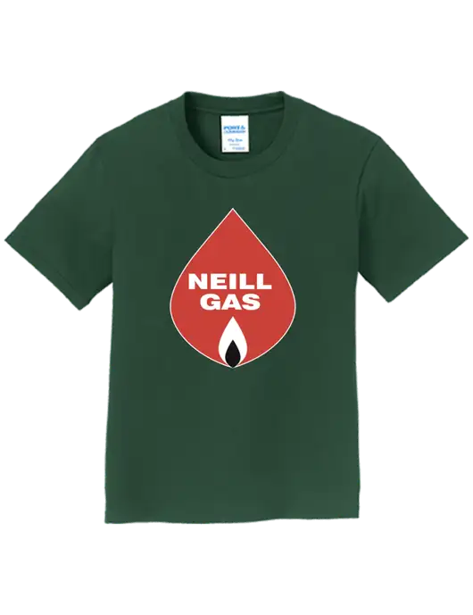 Youth Ring Spun Forest Green 4.5 oz T-Shirt w/Neill Gas Logo