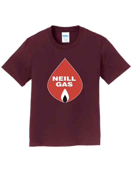 Youth Ring Spun Maroon 4.5 oz T-Shirt w/Neill Gas Logo