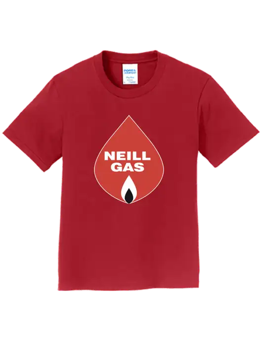 Youth Ring Spun Cardinal 4.5 oz T-Shirt w/Neill Gas Logo