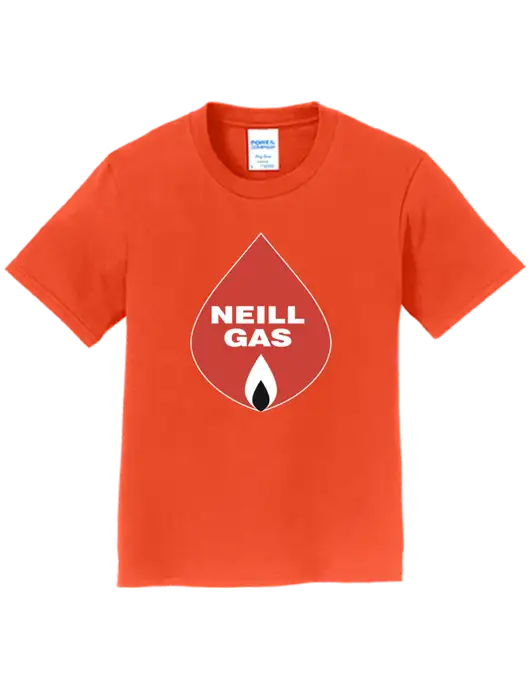 Youth Ring Spun Orange 4.5 oz T-Shirt w/Neill Gas Logo