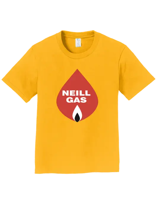 Youth Ring Spun Yellow Gold 4.5 oz T-Shirt w/Neill Gas Logo